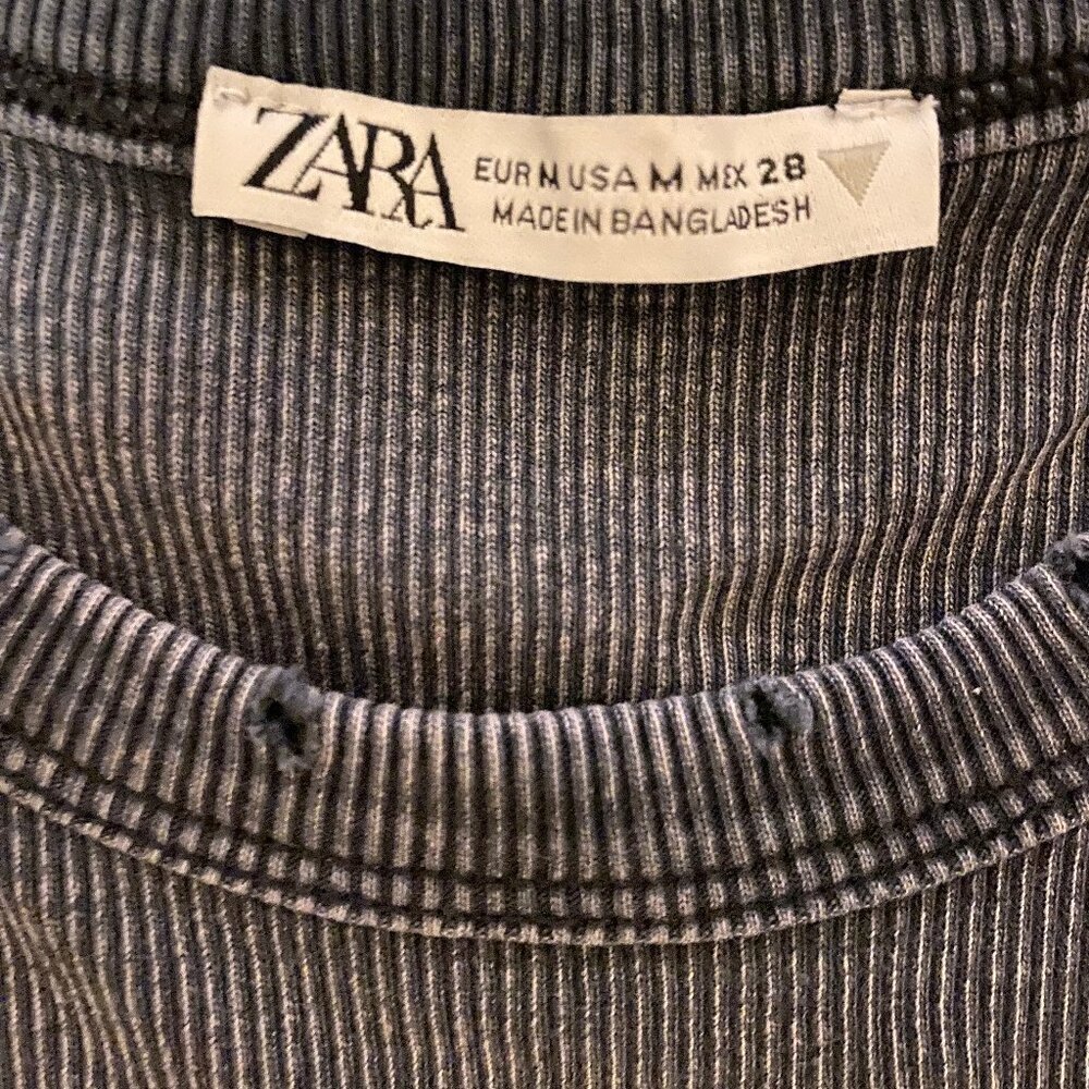 Zara charcoal grey washed ribbed tank - Picture 2 of 3